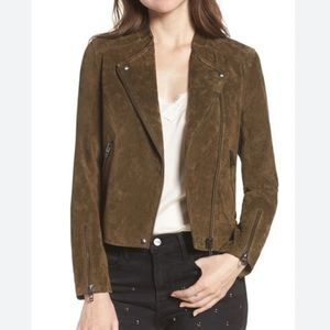 BLANKNYC No Limit Suede Moto Jacket - Bank Roll Olive Green - Size S
